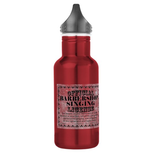 Barbershop Singlizenz Edelstahlflasche (Links)