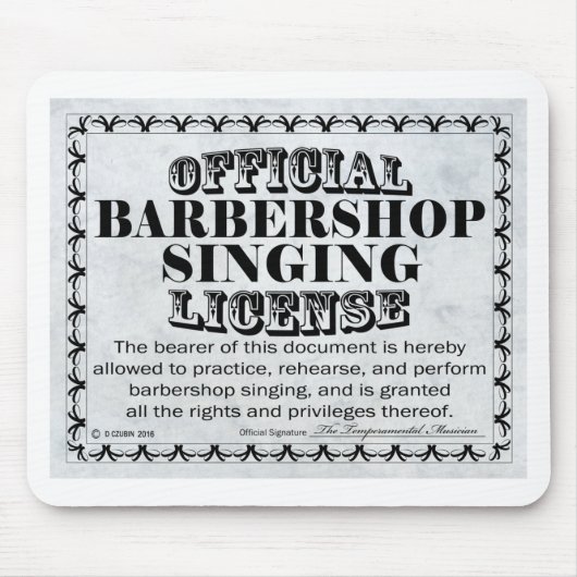 Barbershop Singlizenz Mousepad (Vorne)