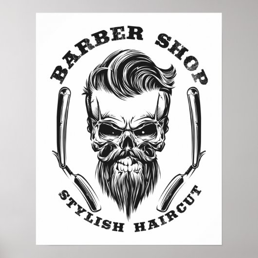 Barbershop Skull Poster (Vorne)