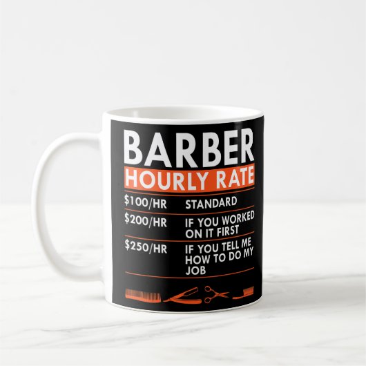 Barbershop-Stundensatz Friseur-Kutter Arbeit Ra Kaffeetasse (Links)