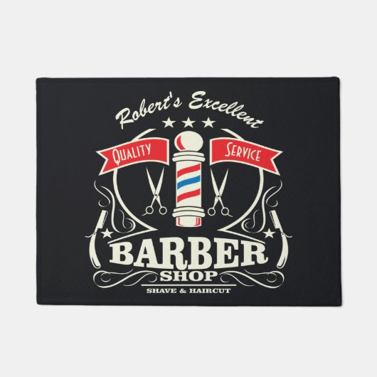 Barbershop Stylist Barber Eingang Gray Door Mat Fußmatte (Vorderseite)