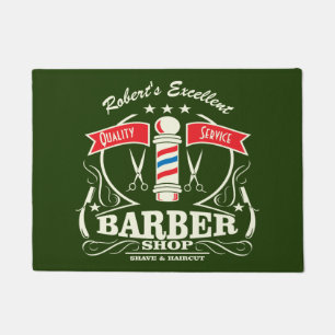 Barbershop Stylist Barber Eingang Grüne Tür Mat Fußmatte