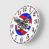 Barbershop Traditionelle Streifen Runde Wanduhr (Winkel)