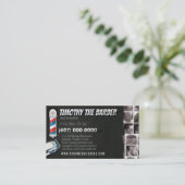 Barbershop Visitenkarte Barber Pol, Clippers (Stehend Vorderseite)