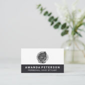 Barbershop-Vorsitzender | Leather Trim Visitenkarte (Stehend Vorderseite)