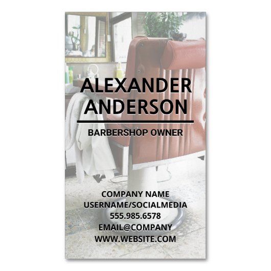 Barbershop-Vorsitzender Magnetische Visitenkarte (Vorderseite Vertikal)