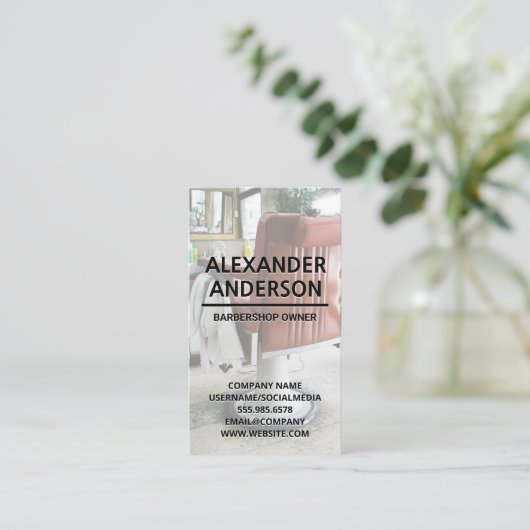 Barbershop-Vorsitzender Visitenkarte (Stehend Vorderseite)