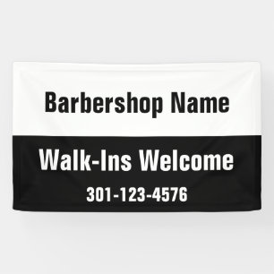 Barbershop Walk-Ins Schwarz-weiße Vorlage Banner