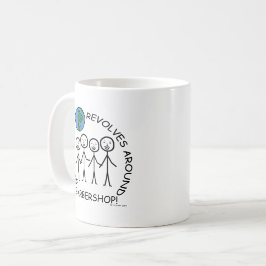 Barbershop - Weltumdrehungen Kaffeetasse (Vorderseite Links)