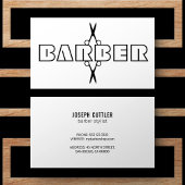 Barberskripte moderne Schwarzweißschere Visitenkarte