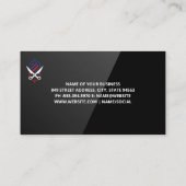Barberstange und Scheren-Logo | QR-Code Visitenkarte (Rückseite)