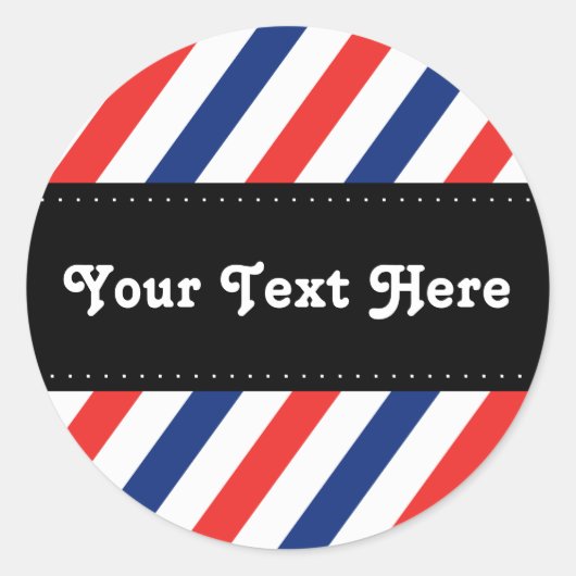 Barberstreifen Runder Aufkleber (Vorderseite)