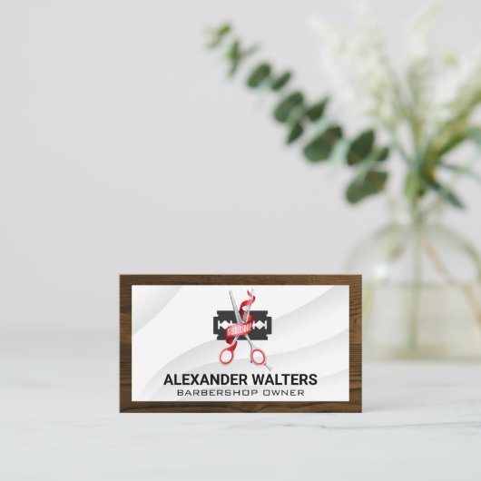 Barbertools Holzschneidemaschine Visitenkarte (Stehend Vorderseite)
