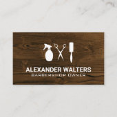 Barberwerkzeuge | Holzkörner Visitenkarte (Vorderseite)