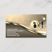 Barberwerkzeuge | QR-Code | Metall | Sparkle Gold Visitenkarte (Rückseite)