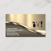 Barberwerkzeuge | QR-Code | Metallisch Visitenkarte (Rückseite)