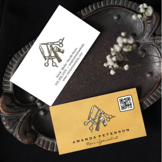 Barberwerkzeuge | Qr Code Visitenkarte
