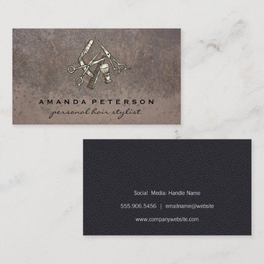 Barberwerkzeuge | Stylist Visitenkarte (Vorne/Hinten)
