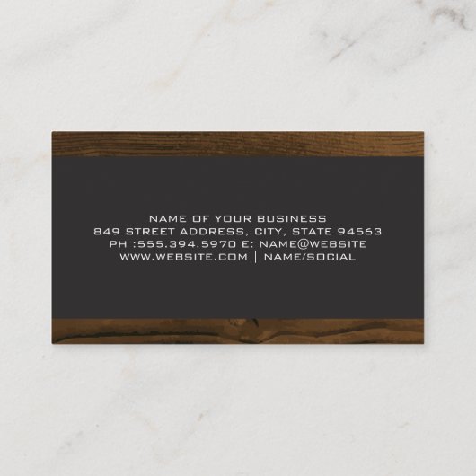 Barberwerkzeuge | Wood Business Card Visitenkarte (Rückseite)