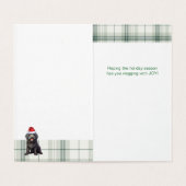 Barbet Christmas Dog Green Holiday Kariert (Innenseite Aufgefaltet)
