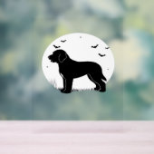Barbet Dog - Halloween-Mond-Silhouette Oversifizie Acrylschild (Neutral)