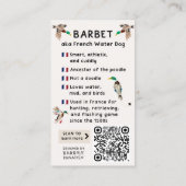 BARBET Dog Info Card Visitenkarte (Rückseite)