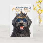Barbet Dog King für Day Funny Birthday Karte (Gelbe Blume)