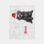 Barbet Dog mit dem Namen Weihnachtsfeiertag Fleecedecke (Vorderseite)