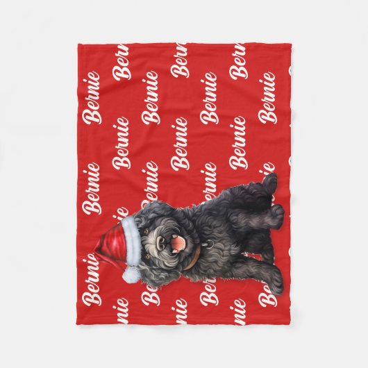 Barbet Dog Name Gemustert Weihnachten Fleecedecke (Vorderseite)