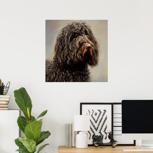 Barbet - Dog Portrait Poster (Heimbüro)