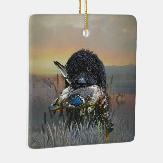 Barbet, französischer Wasserdog Keramikornament (Rechts)