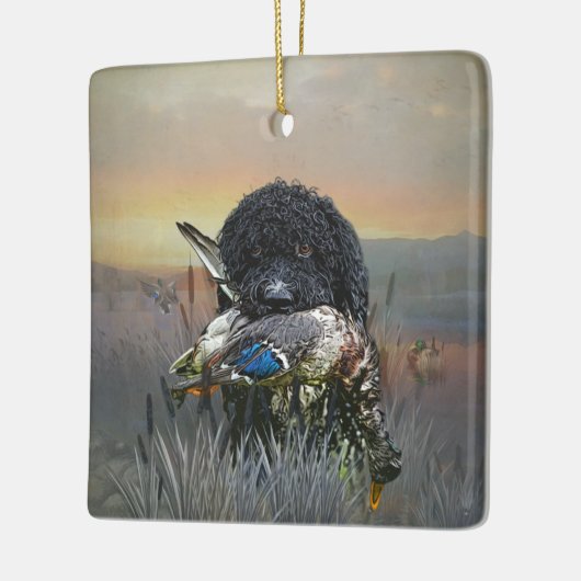 Barbet, französischer Wasserdog Keramikornament (Links)