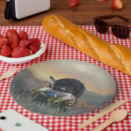 Barbet, französischer Wasserdog Pappteller