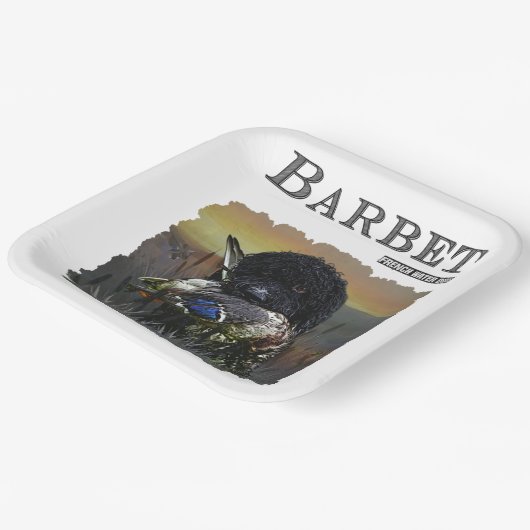 Barbet, französischer Wasserdog Pappteller (Gewinkelt)
