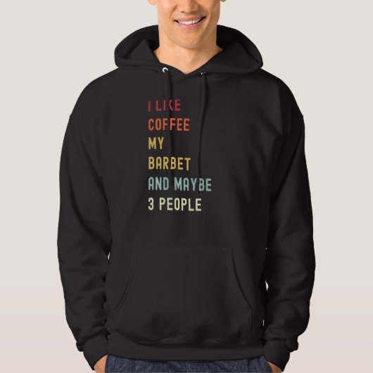 Barbet Retro Hund und Kaffee Hoodie (Vorderseite)