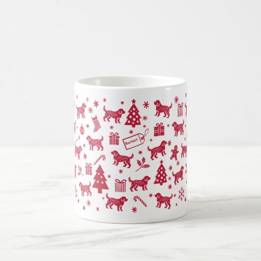 Barbet Weihnachtsdesign Kaffeetasse (Mittel)