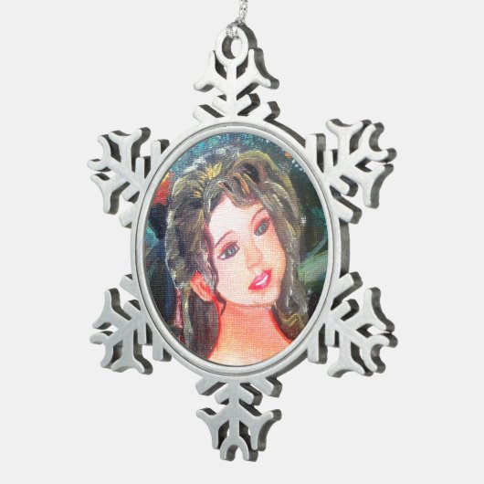 Barbi Schneeflocken Zinn-Ornament (Rechts)