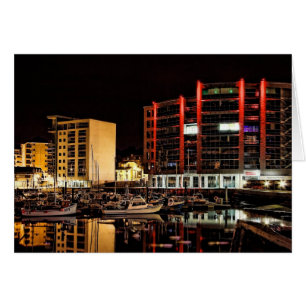 Barbican North Quay by Night - leeres Notelet