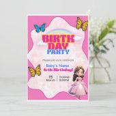 Barbie Birthday Invitation Feiertagskarte (Stehend Vorderseite)