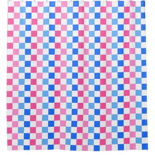 Barbie goes to the ocean checkerboard pattern duschvorhang (Vorderseite)