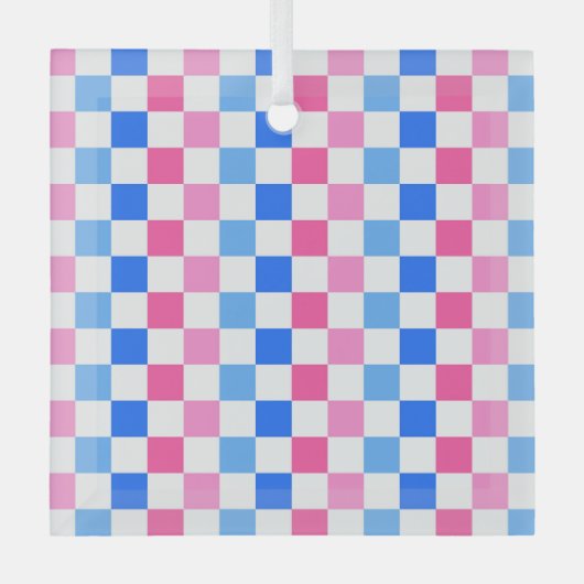 Barbie goes to the ocean checkerboard pattern ornament aus glas (Vorderseite)