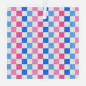 Barbie goes to the ocean checkerboard pattern ornament aus glas (Rückseite)