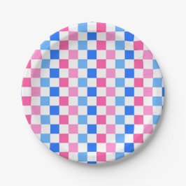 Barbie goes to the ocean checkerboard pattern pappteller