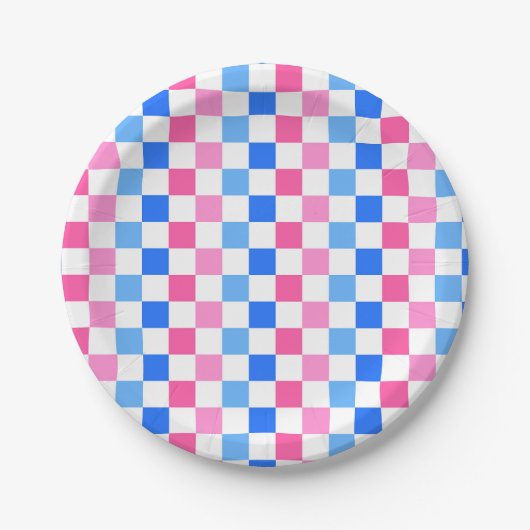 Barbie goes to the ocean checkerboard pattern pappteller (Vorderseite)