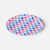 Barbie goes to the ocean checkerboard pattern pappteller (Schrägansicht)