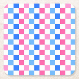 Barbie goes to the ocean checkerboard pattern rechteckiger pappuntersetzer