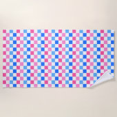 Barbie goes to the ocean checkerboard pattern strandtuch (Vorderseite)