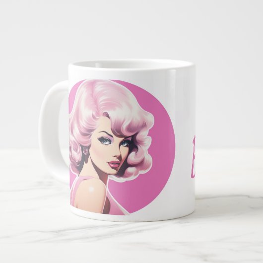 Barbie-Inspiriert Button-Up Jumbo-Tasse (Vorderseite Links)