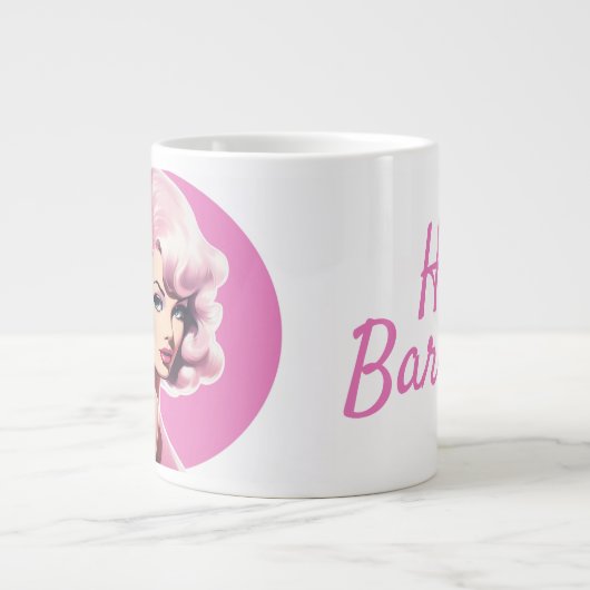 Barbie-Inspiriert Button-Up Jumbo-Tasse (Vorderseite)