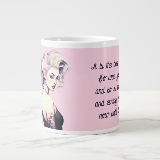 Barbie-Inspiriert Button-Up Jumbo-Tasse (Vorderseite)